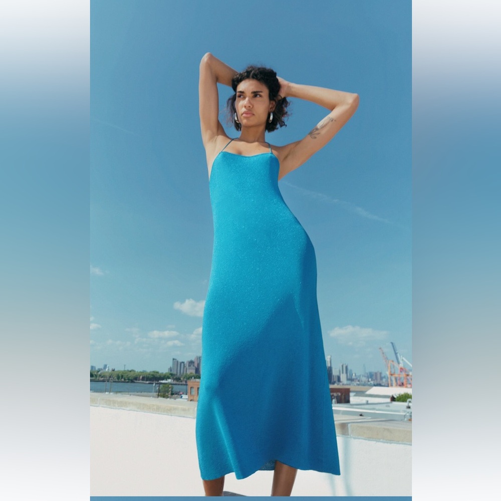 Zara Knit dress with metallic thread